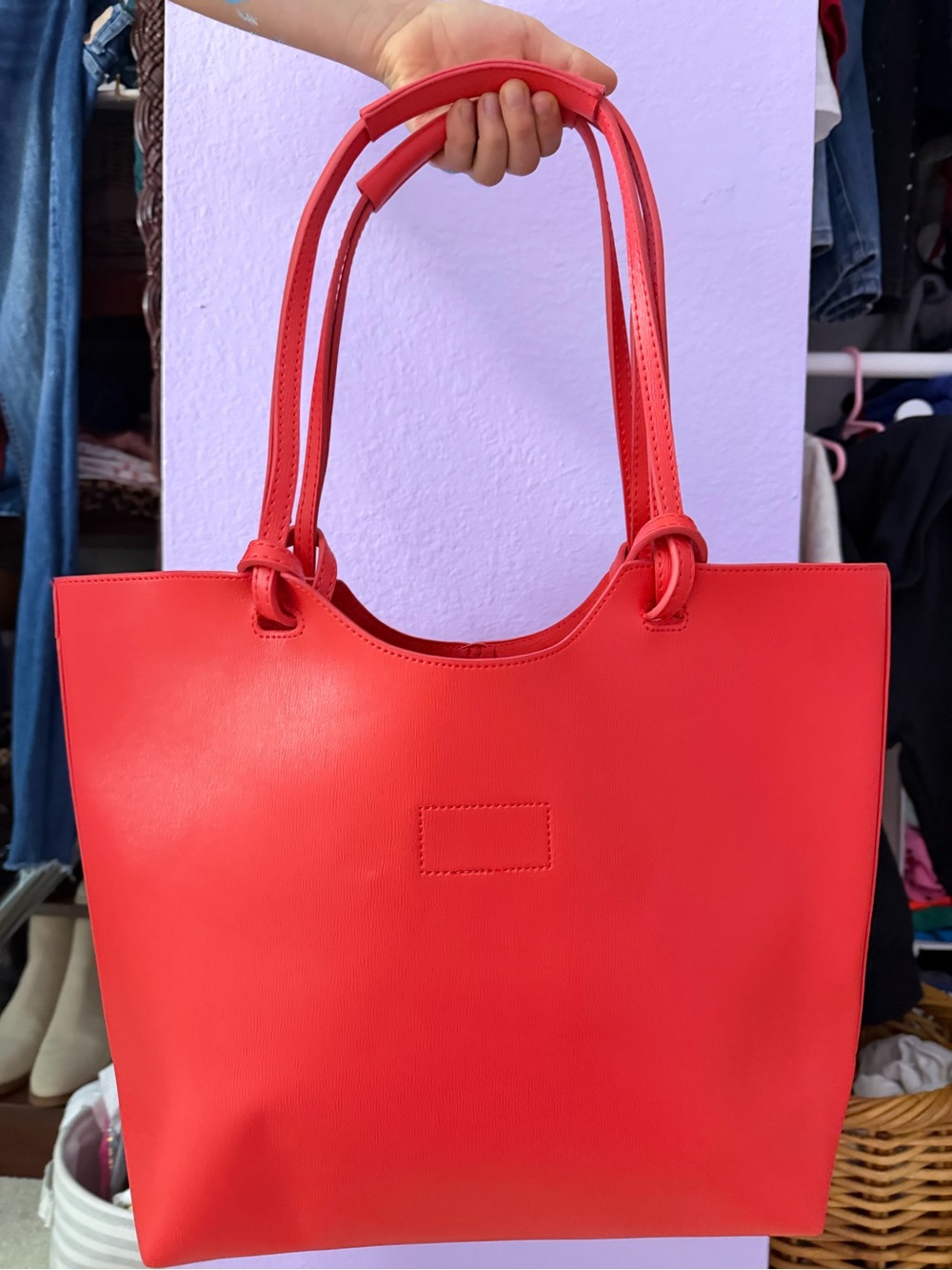 Marcus Neiman Red Tote Shoulder Bag Large Stylish Everyday Handbag